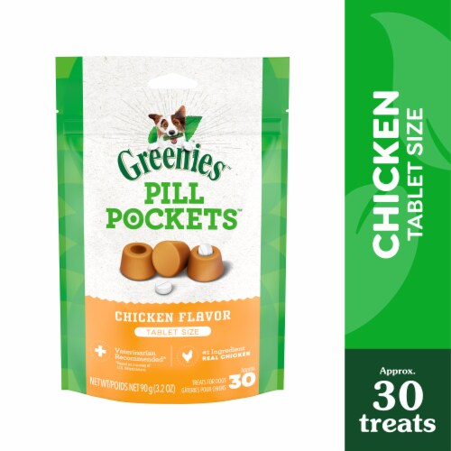 Greenies Pill Pockets Tablet Size Natural Soft Dog Treats Chicken Flavor Perspective: front