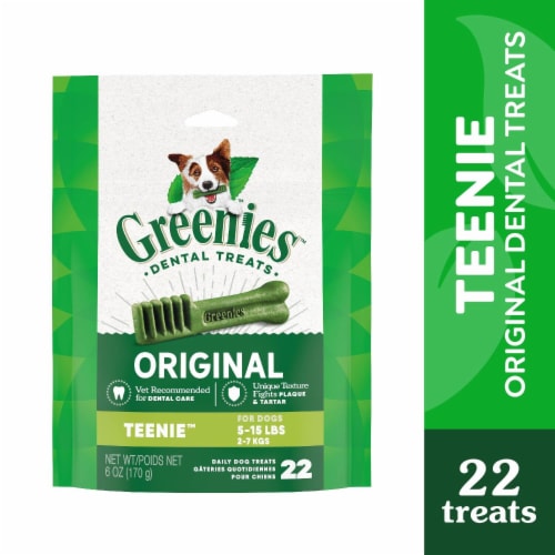 Greenies Original Teenie Natural Dental Care Adult Dog Treats Perspective: front