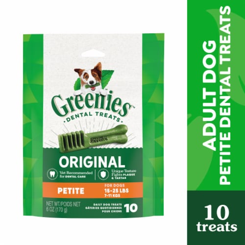 Greenies Original Petite Natural Dental Chew Adult Dog Treats Perspective: front