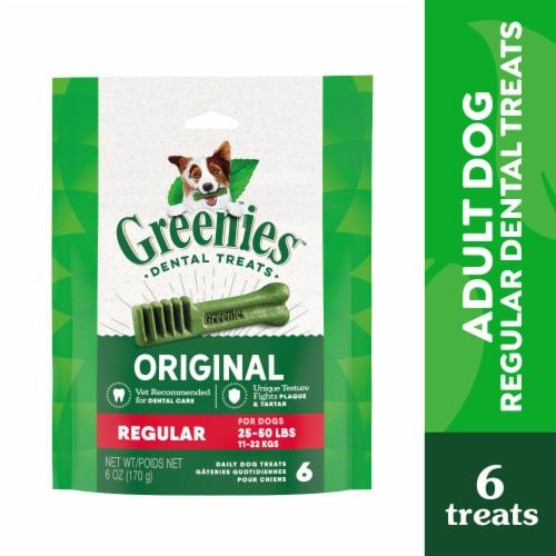 Greenies Original Regular Natural Dental Chew Adult Dog Treats Perspective: front
