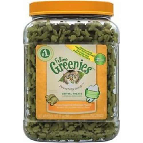 Feline Greenies™ Oven Roasted Chicken Cat Natural Dental Treats Perspective: front
