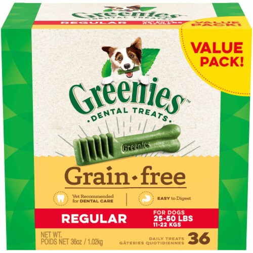 Greenies™ Grain Free Regular Dog Dental Treats Value Pack Perspective: front