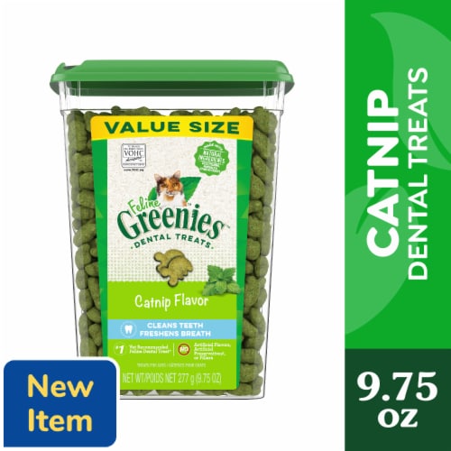 Feline Greenies Adult Dental Cat Treats Catnip Flavor Perspective: front