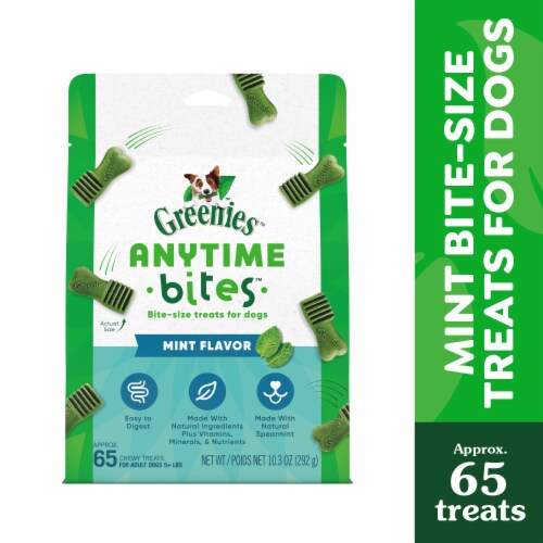 Greenies Anytime Bites Mint Dog Treats Perspective: front