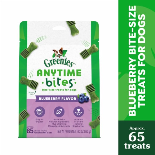 Greenies Anytime Bites Blueberry Dog Treats Perspective: front