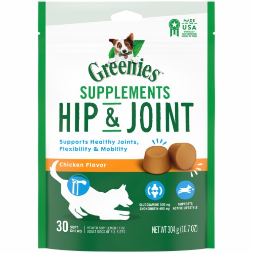 Greenies™ Hip & Joint Chicken Flavor Supplement Soft Chews for Adult Dogs Perspective: front