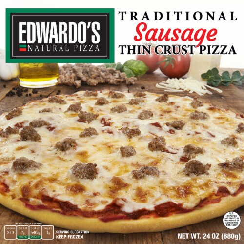 Edwardo's Sausage Thin Crust Pizza Perspective: front