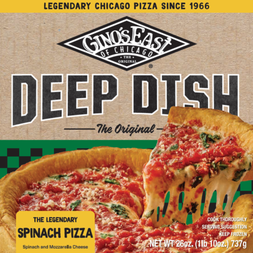 Gino's East® of Chicago Spinach and Mozzarella Cheese Deep Dish Frozen Pizza Perspective: front