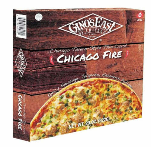 Gino's East of Chicago Thin Crust Chicago Fire Pizza Perspective: front