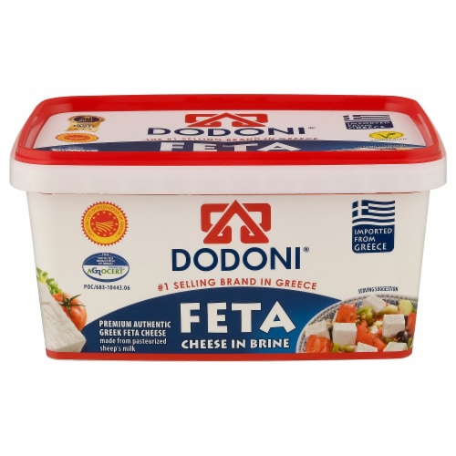 Dodoni® Feta Cheese in Brine Tub Perspective: front