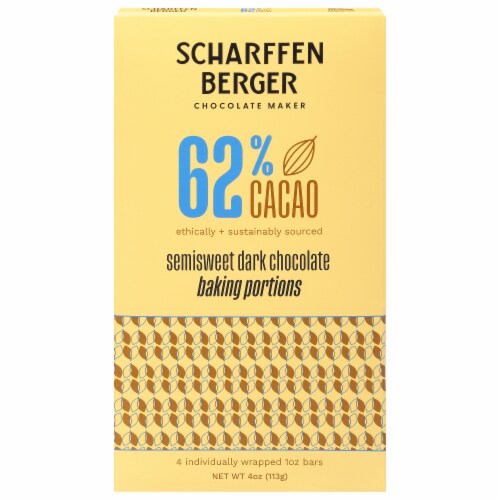 Scharffen Berger 62% Cacao Semisweet Dark Chocolate Baking Portions Perspective: front