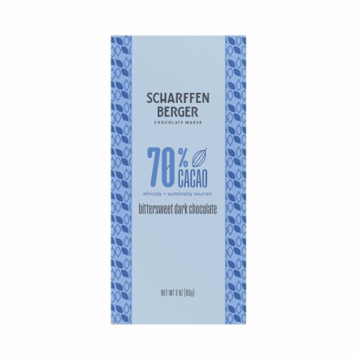 Scharffen Berger 70% Cacao Bittersweet Dark Chocolate Bar Perspective: front
