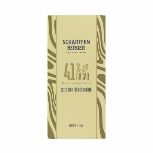 Scharffen Berger 41% Cacao Extra Rich Milk Chocolate Bar Perspective: front