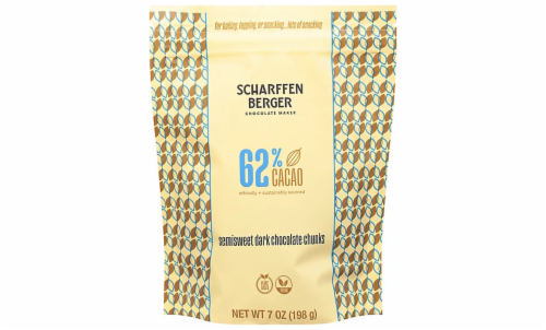Scharffen Berger 62% Cacao Semisweet Dark Chocolate Baking Chunks Perspective: front