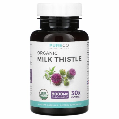 USDA Organic Milk Thistle Capsules - 80% Silymarin - 9,000mg