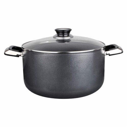 Alpine Cuisine Enamel Steel Dark Blue Speckle Dutch Oven 5.3 Quart - N