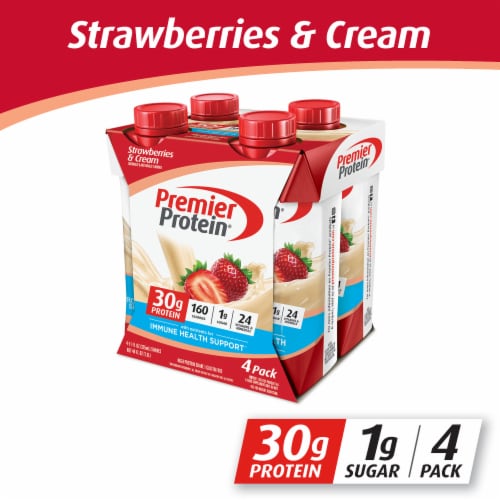 Premier Protein® Strawberries & Cream Shakes Perspective: front