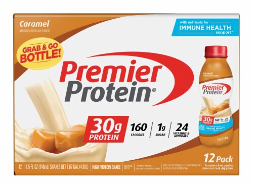 Premier Protein Caramel Protein Shake Bottles Perspective: front