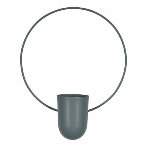Stratton Home Decor Round Wall Planter in Blue Perspective: front