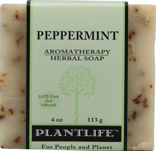 Plantlife Aromatherapy Herbal Soap Peppermint Perspective: front