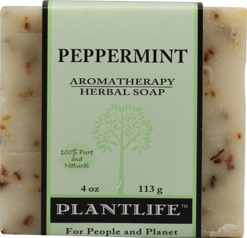 Plantlife Aromatherapy Herbal Soap Peppermint Perspective: front