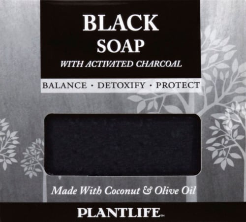 Plantlife Black Soap with Acitvated Charcoal Perspective: front