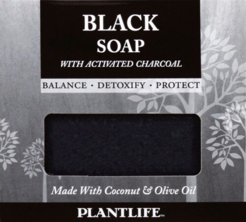 Plantlife Black Soap with Acitvated Charcoal Perspective: front