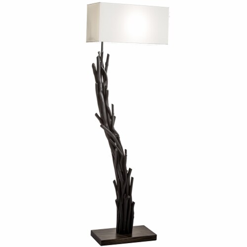 Modern Home Angled Driftwood Nautical Wooden Floor Lamp Blackwood 1 Baker s