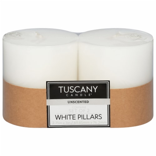 Tuscany Candle® White Pillar Jar Candles Perspective: front