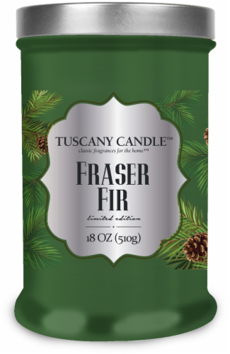 Tuscany Candle Frasier Fir 3-Wick Glass Jar Candle - Green Perspective: front