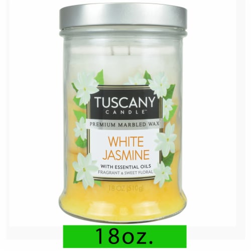 Tuscany Candle™ White Jasmine Scented Triple Pour Jar Candle Perspective: front