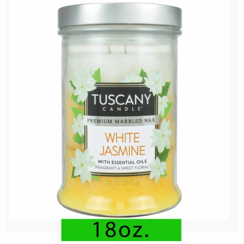 Tuscany Jar Candle Triple Pour White Jasmine Perspective: front