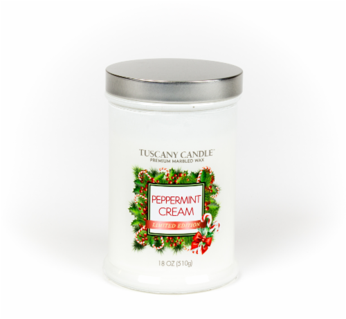 Tuscany Candle Peppermint Cream Jar Candle Perspective: front