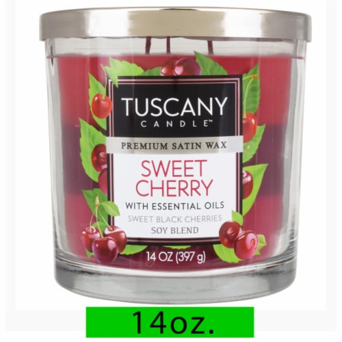 Tuscany Jar Candle™ Triple Pour Sweet Cherry Perspective: front
