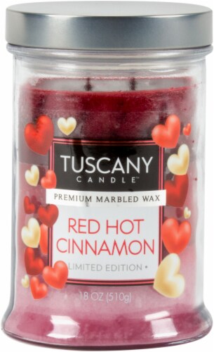 Tuscany Candle Red Hot Cinnamon Triple Pour Glass Jar Candle - Pink/Red Perspective: front