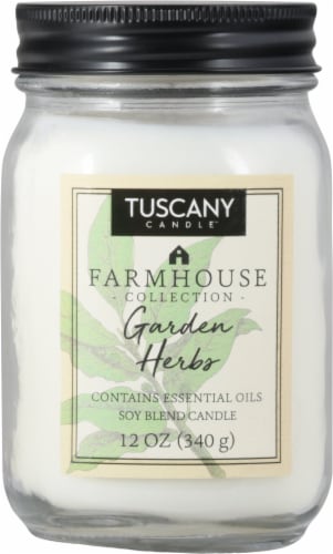 Tuscany Candle Farmhouse Collection Garden Herbs Scented Jar Candle Perspective: front