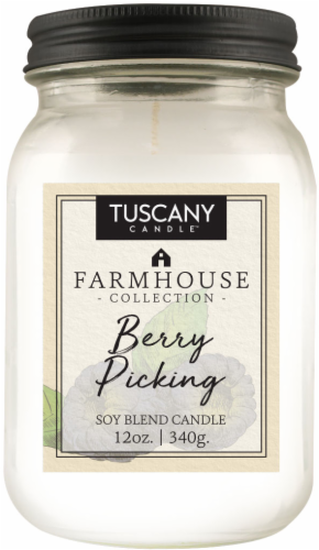 Tuscany Candle Farmhouse Collection Berry Picking Scented Jar Candle Perspective: front