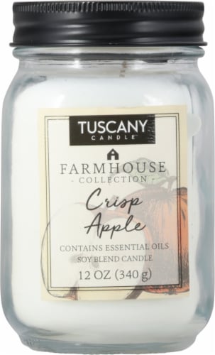 Tuscany Candle Farmhouse Collection Crisp Apple Scented Jar Candle Perspective: front