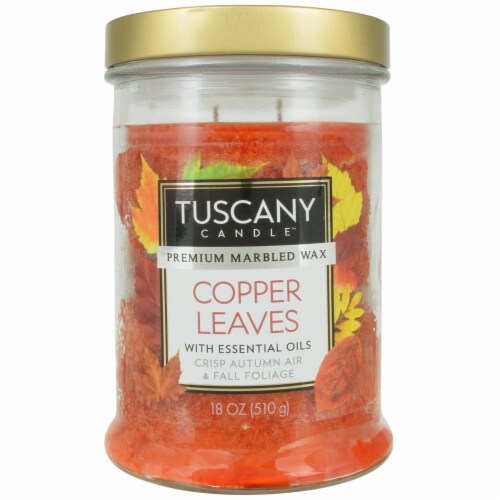 Tuscany Candle Copper Leaves Jar Candle Perspective: front