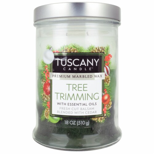 Tuscany Candle Tree Trimming Jar Candle Perspective: front