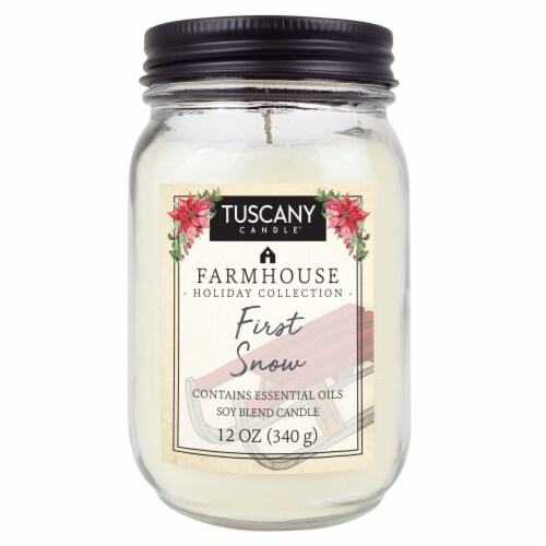 Tuscany Candle Farmhouse First Snow Jar Candle Perspective: front