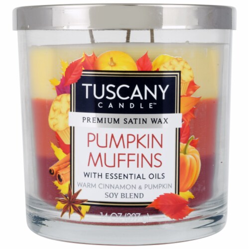 Tuscany Candle Pumpkin Muffins Warm Cinnamon & Pumpkin Scent Candle Perspective: front