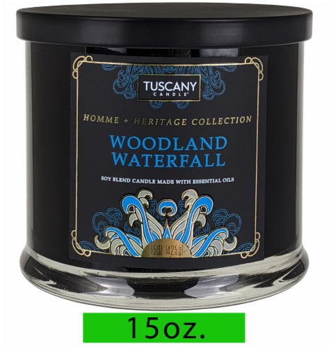 Tuscany Homme & Heritage Collection Woodland Waterfall Soy Blend Jar Candle Perspective: front