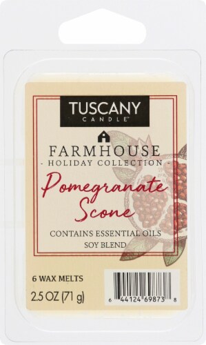 Tuscany Candle Farmhouse Holiday Collection Pomegranate Scone Wax Melts Perspective: front
