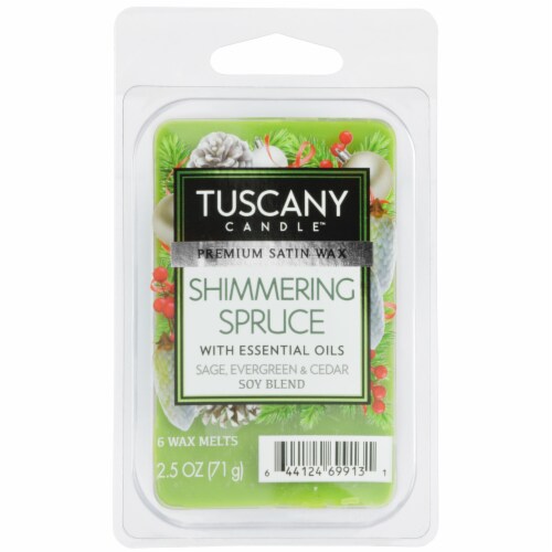 Tuscany Candle Shimmering Spruce Sage Evergreen & Cedar Wax Melts Perspective: front