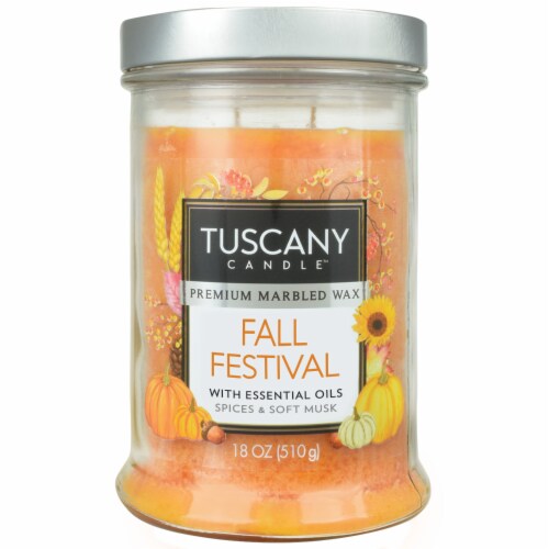 Tuscany Fall Festival Premium Marbled Wax Candle Perspective: front