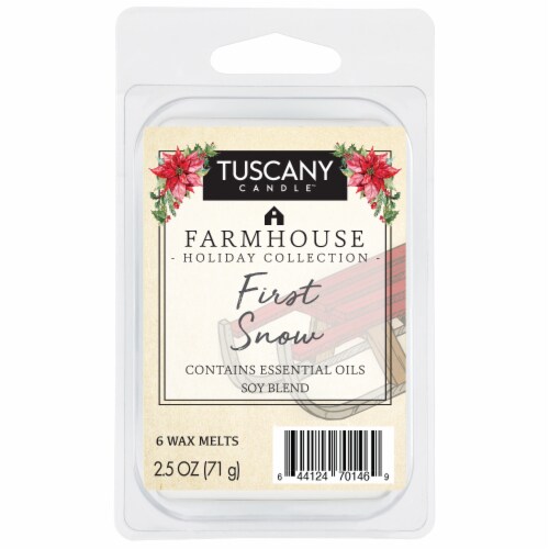 Tuscany Candle Farmhouse Holiday Collection First Snow Wax Melts Perspective: front