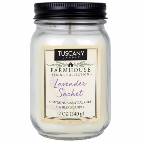 Tuscany Farmhouse Spring Collection Lavender Sachet Candle - White Perspective: front
