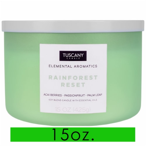 Tuscany Candle Elemental Aromatics Rainforest Reset Scented Jar Candle Perspective: front