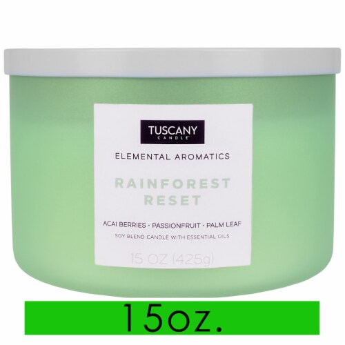 Tuscany Candle Elemental Aromatics Rainforest Reset Scented Jar Candle Perspective: front